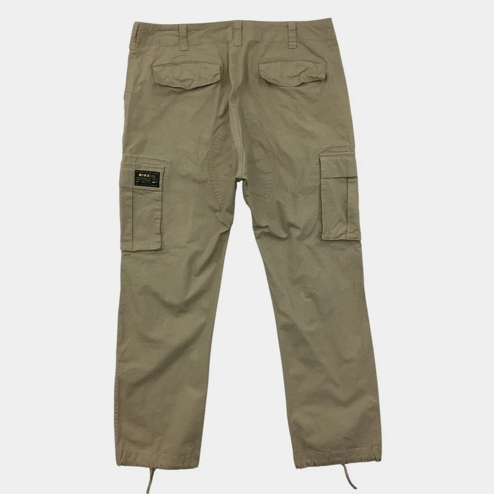Nike SB Flex FTM Cargo Pants Khaki Tan Skateboarding Mens 34 Ripstop